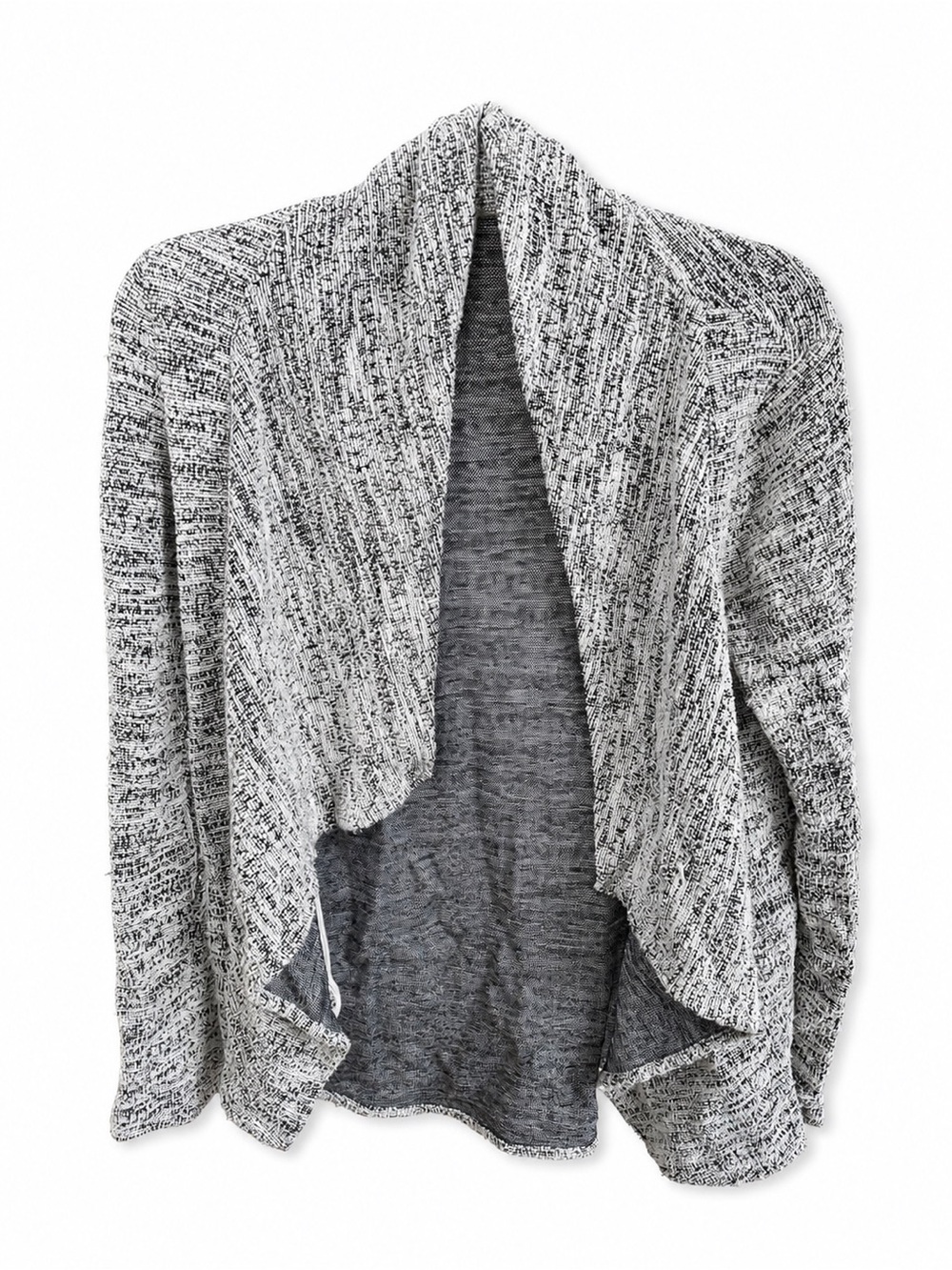 Club Monaco Black & White Open Front Lightweight Knit Cardigan Size XS